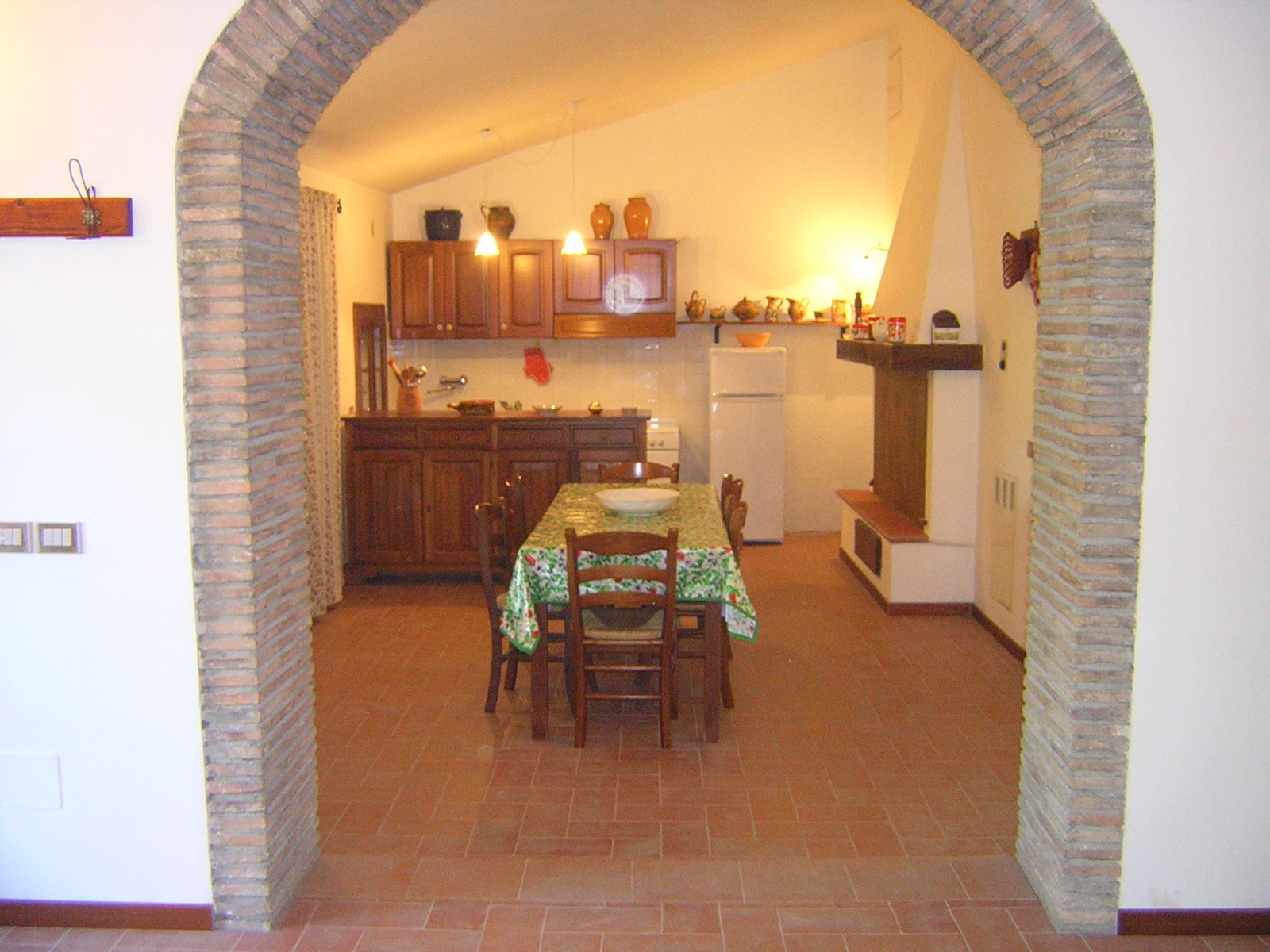 cucina con camino